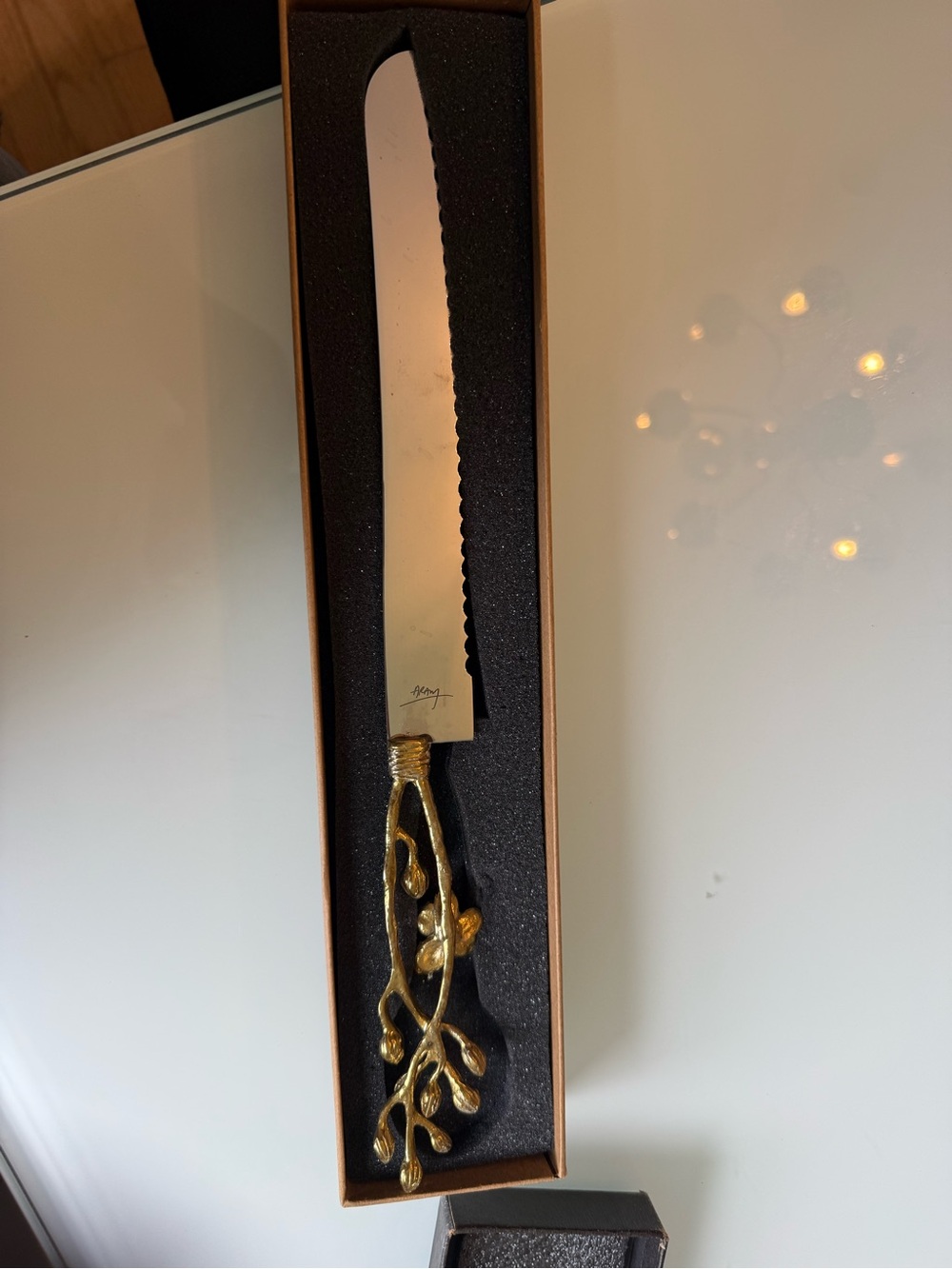 Michael Aram Decorative Gold Branch Handle Serrated knife